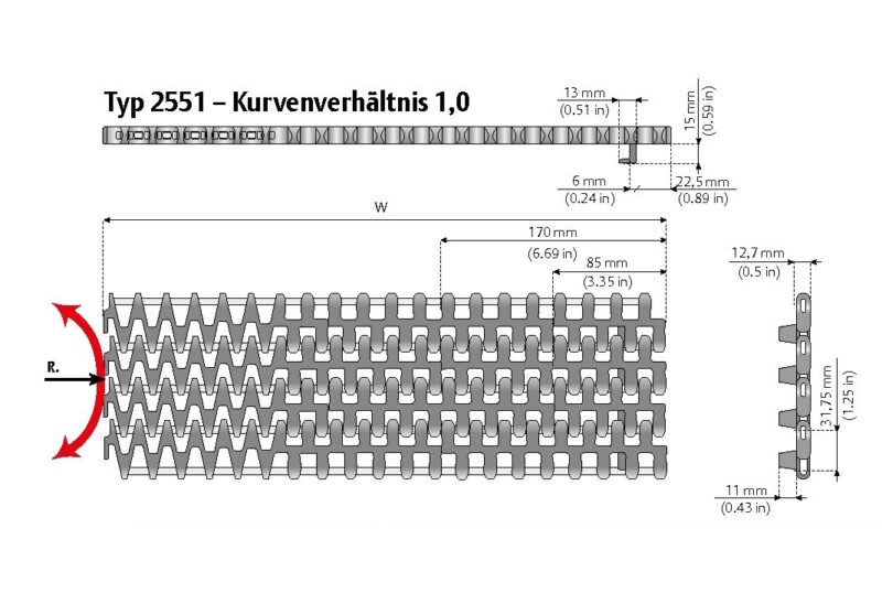 Serie 2551 - Teilung 31,75 - 1,25 Zoll – Bild 2