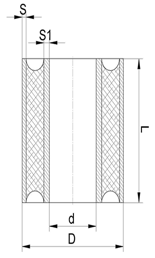 Gummi-Metall Buchse Skizze