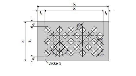 Quadratlochung diagonal