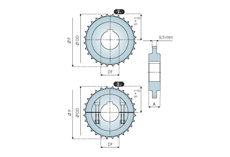 Antriebs- und Umlenkräder geteilt und ungeteilt für Serie 2124 – Bild 3