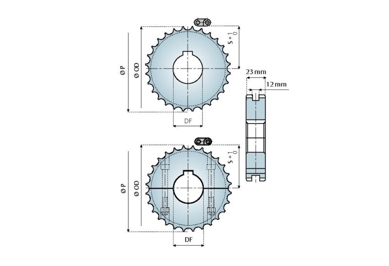 Antriebs- und Umlenkräder geteilt und ungeteilt für Serie 2124 – Bild 8