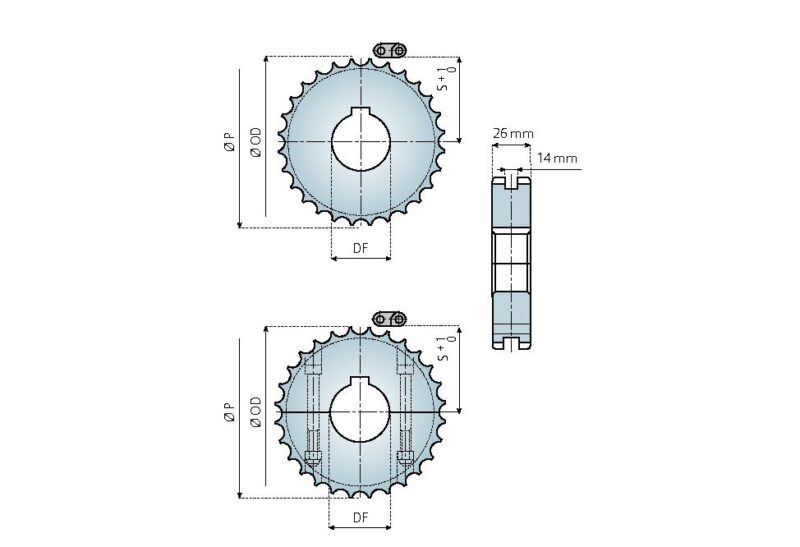 Antriebs- und Umlenkräder geteilt und ungeteilt für Serie 2122 – Bild 2
