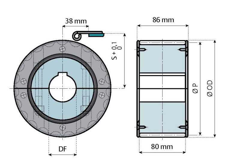 Kettenrad mit Bordscheiben für 800-802-805-805VG – Bild 2