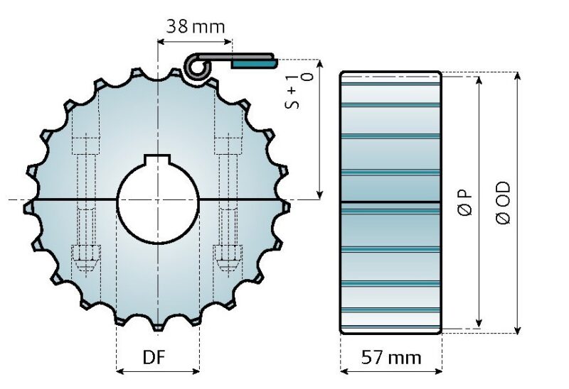 Kettenrad für 8157-8857M-8857MVG-8157VG-8157TABVG – Bild 2