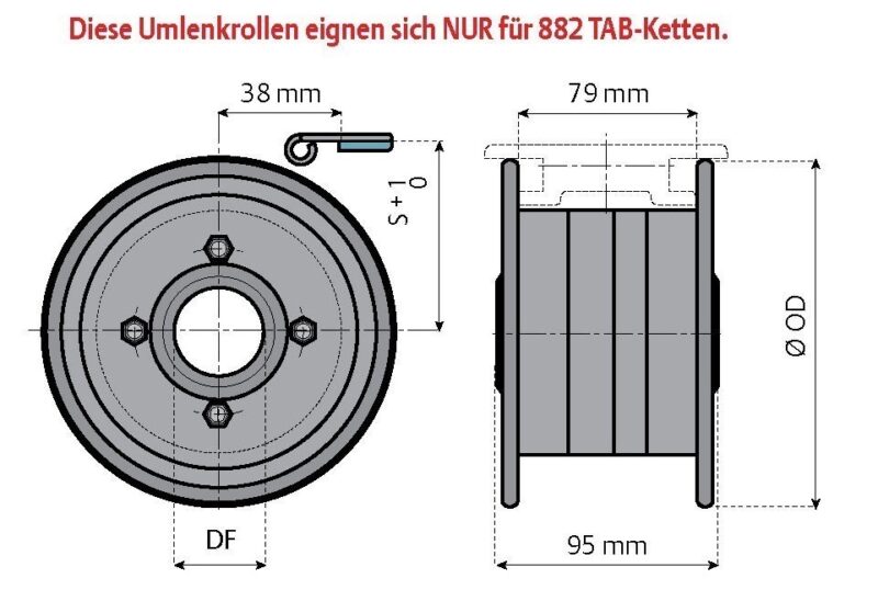 Umlenkrolle für 882TAB-882TAB VG-LBP882TAB – Bild 2