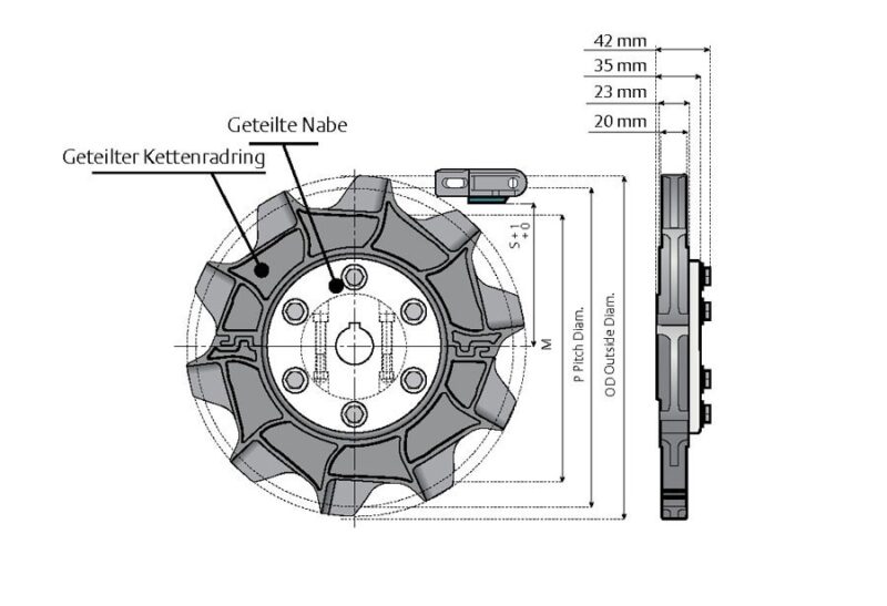 Kettenrad für 828-879-880-879M-880M-878TAB VG-879TAB VG-LBP879M 8790P-8800P-878TAB GS-878TAB-879TAB-880TAB – Bild 4