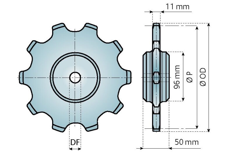 Kettenrad für alle CC600-CC631 – Bild 2