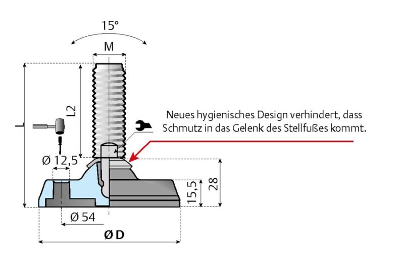 Gelenkfuß Hygiene Ø 80 - Image 2