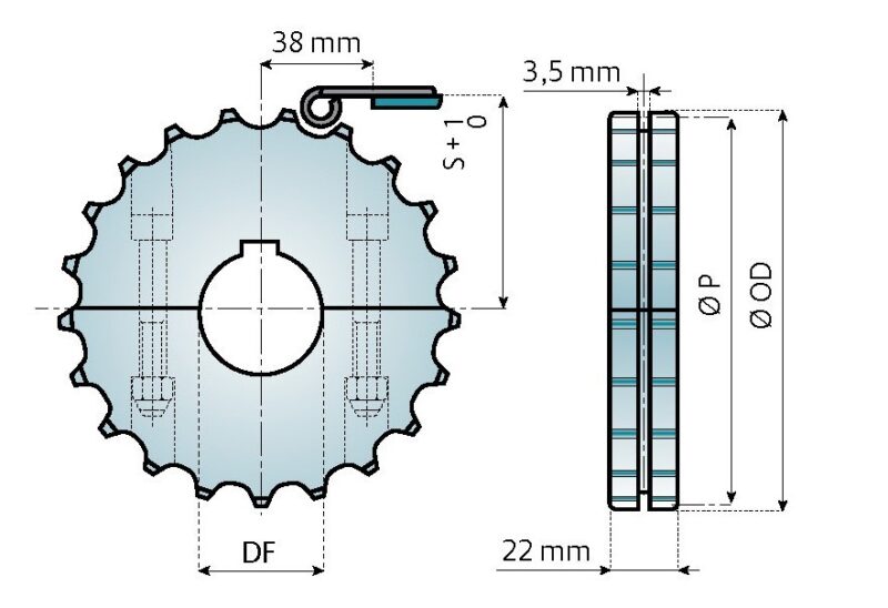 Kettenrad geteilt für SK38 – Bild 2