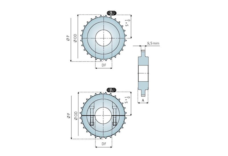 Antriebs- und Umlenkräder geteilt und ungeteilt für Serie 2124 – Bild 2