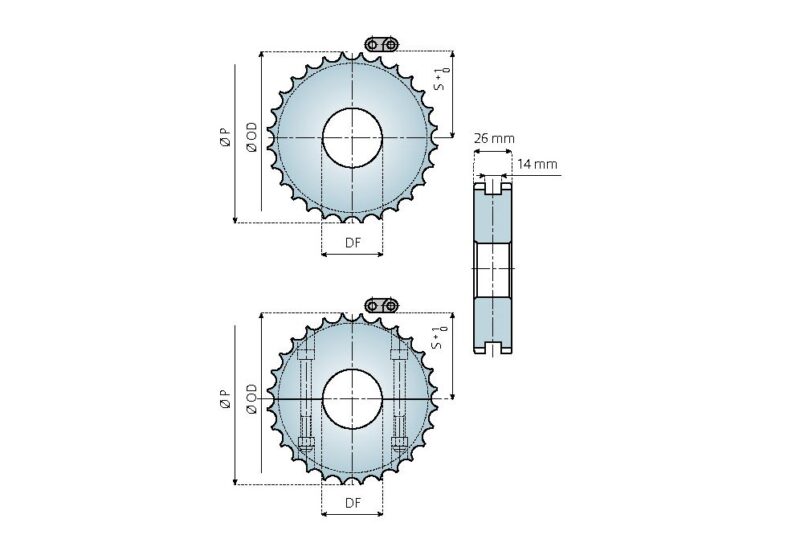 Antriebs- und Umlenkräder geteilt und ungeteilt für Serie 2122 – Bild 3